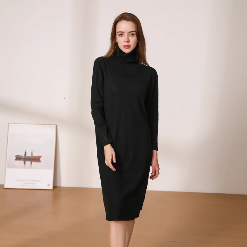 Knitted Womens Winter Dress Dresses Ladies Sweater Korean Fashion Clothing Robe Clothes Elegant Black Tight Woman Casual 250121