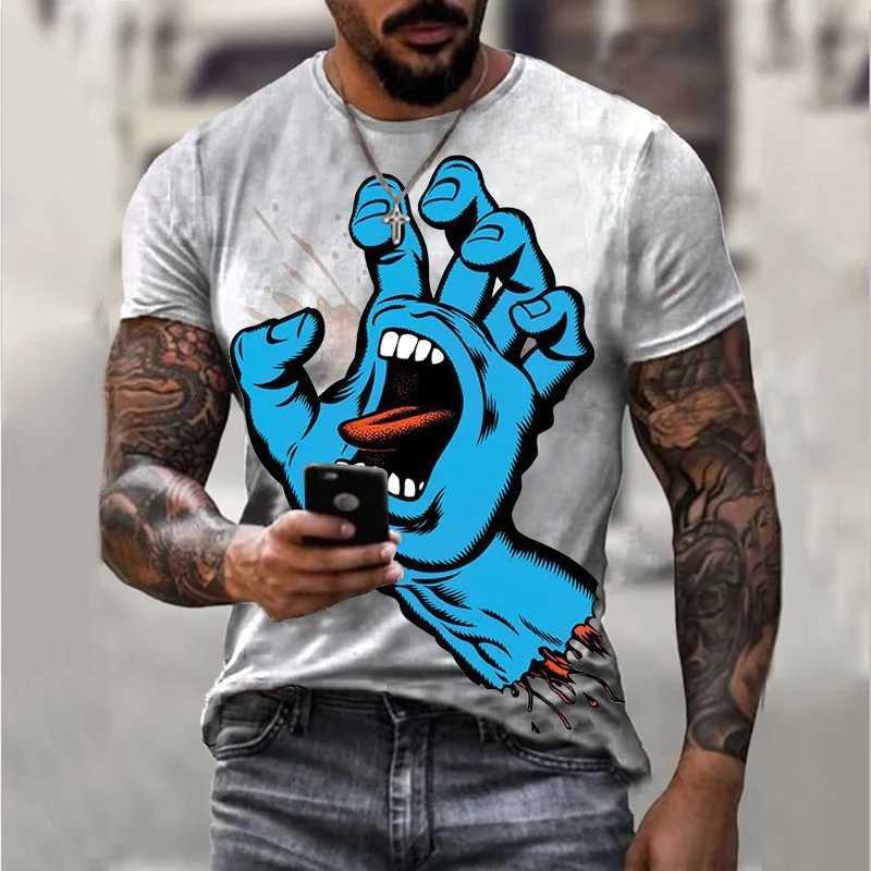 Summer new Fashion short sleeved round neck casual sports street trend mens personalized 3D printed T-shirt mens clothingXJ250117