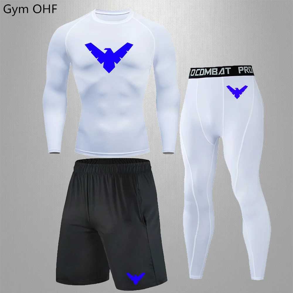Nightwing Mens Compression Sportswear Suits Gym Tights Training Clothes Workout Jogging Running Set Rashguard Tracksuit For Men X250129