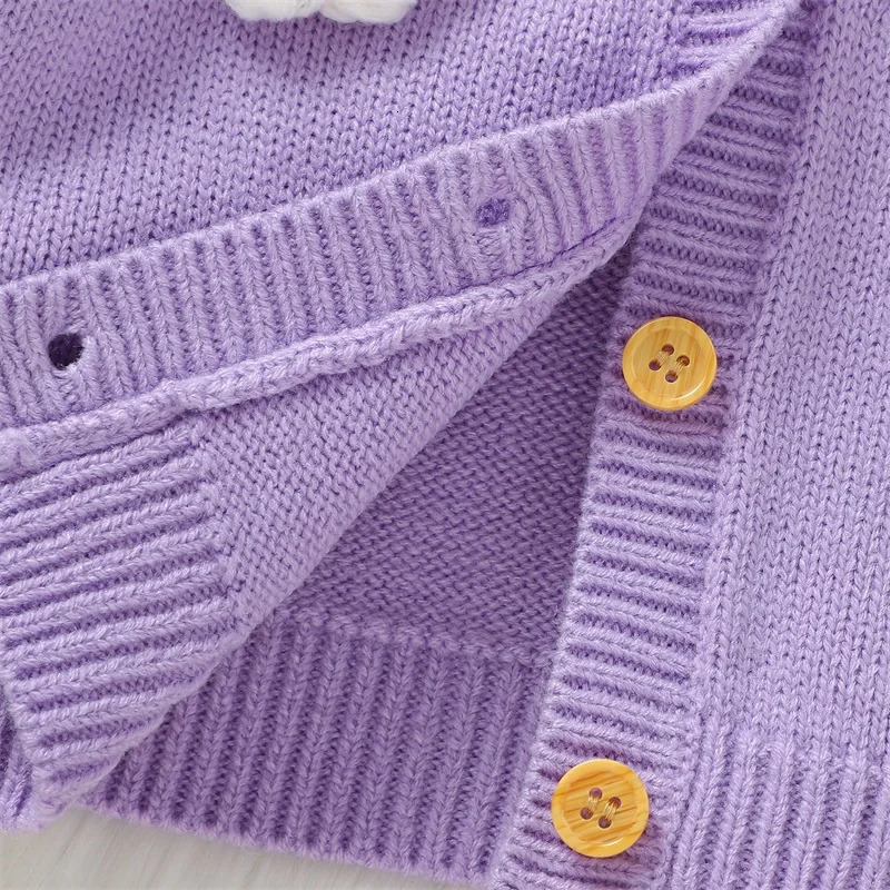 born Baby Girls Sweater Coat Autumn Winter Fashion Flower Girls Knitted Cardigan Coat Outerwear Toddler Clothing 250120