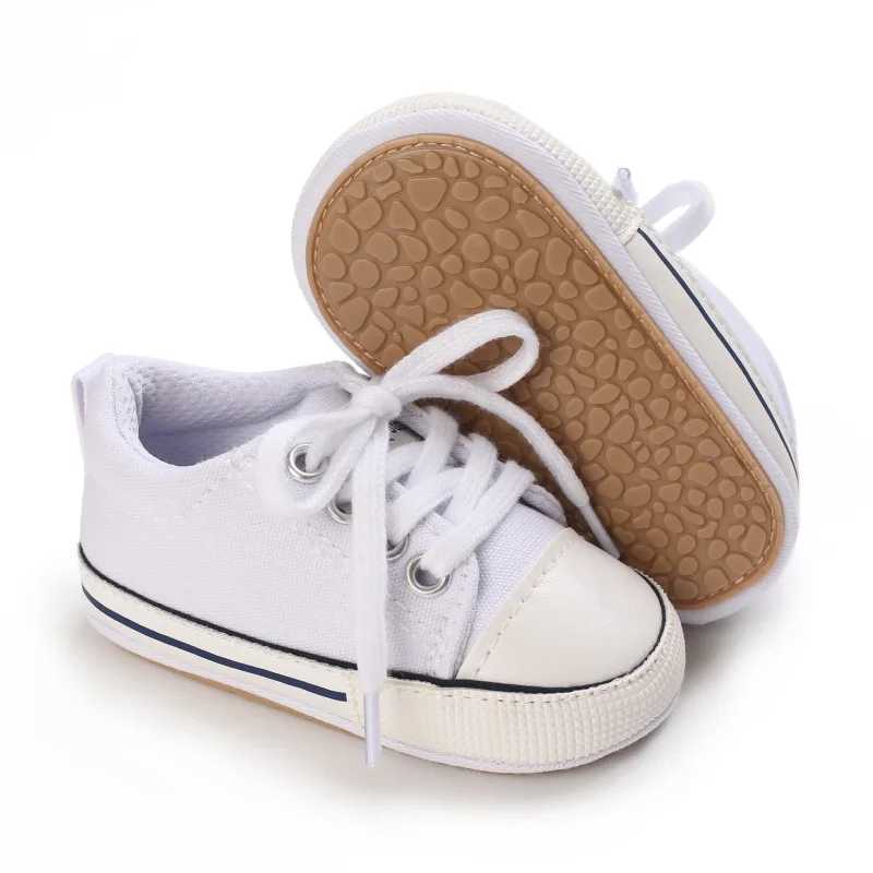 2023 New Baby Casual Shoes 4-color Lace-up Canvas Shoes for Boy Girl Rubber Sole Wear-resistant Non-slip Newborn Infant Sneakers X250129