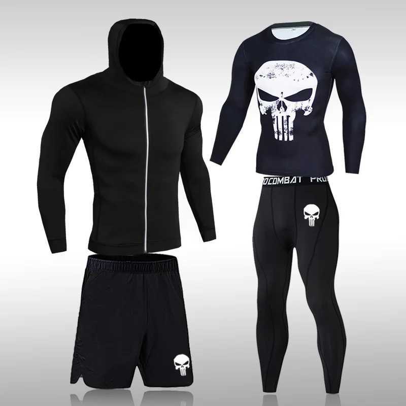 Mens Compression Sportswear Suits Gym Tights Training Clothes Workout Jogging Sports Set Running Rashguard Tracksuit For Men X2501297