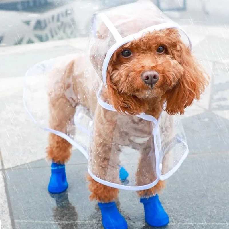 Solid Pet Rain Coat for Small Medium Dogs Impermeable perro Puppy Dog Poncho Raincoat Poodle mascotas Clothes chubasquero perroXJ250121