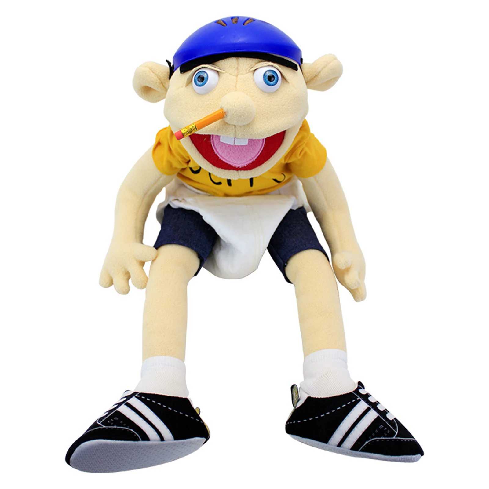 60cm Big Jeffy Boy Hand Puppet Plush Toy Detachable Childrens Soft Doll Talk Show Party Prop Puppet Stuffed Doll Childrens Gift X2501291