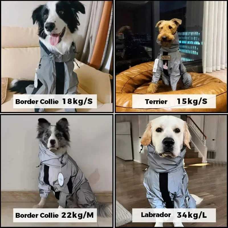 Reflective Pet Dog Jumpsuit Waterproof Raincoat Sunscreen Dog Outdoor Clothes Jacket for Small Medium Large Dog Pet SuppliesXJ250121