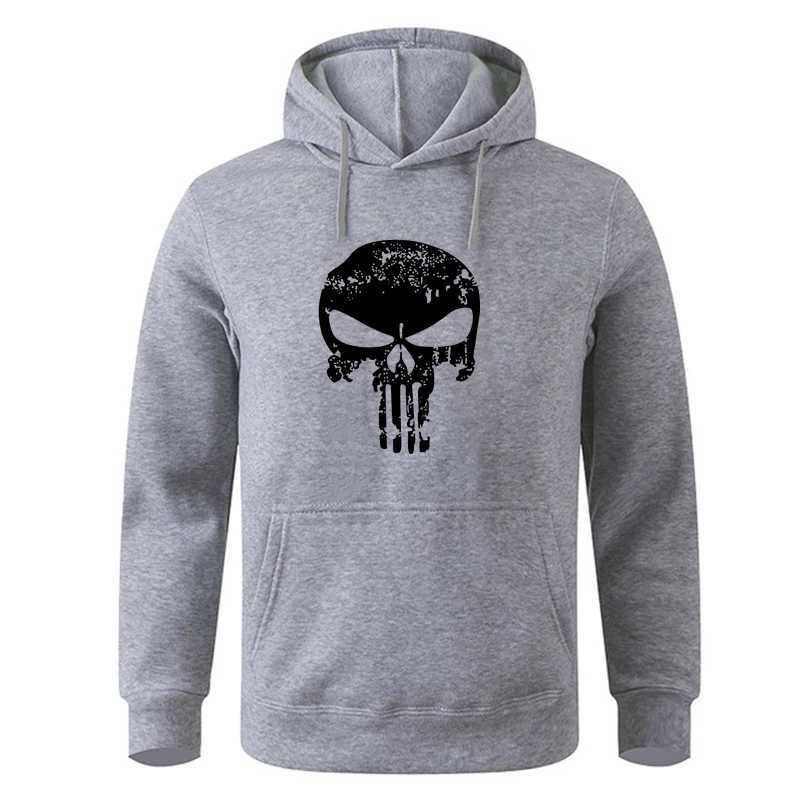 Punishers Printed Fleece Pullover Hoodies Men/Women Casual Hooded Streetwear Sweatshirts Male Skull Harajuku High quality topsXJ2500118