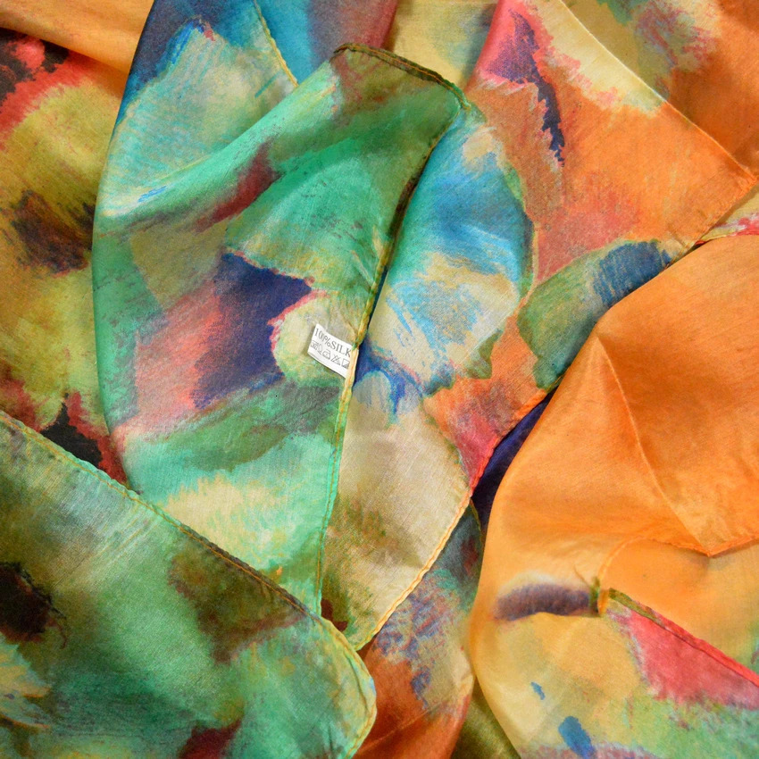Winter Fashion Womens Scarf Mulberry Silk Scarves Shawl Female Long Silk Scarf Blue and Coffee 180*110cm 250120