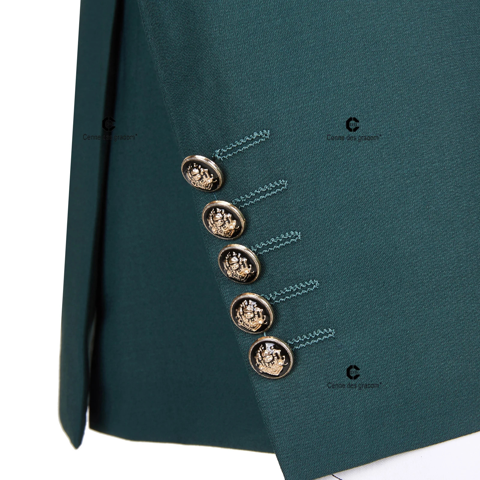 Cenne Des Graoom 2023 Elegant Suits For Men Green Double Breasted 2 Pieces Set Slim Fit High Quality Wedding Party Costume 250122