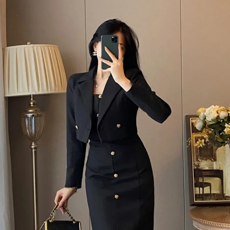 Long Sleeve Suits 2 Pieces Sets for Women Sexy Woman Outfit Office Clothing Arrivals Vintage Festival Y2k Clothes Matching 250122