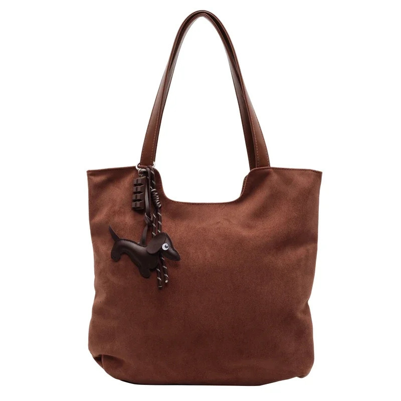 Suede Zipper Product Womens Shoulder Bag Solid Color Fashion Tote Bag Large Capacity Soft Versatile Trendy Handbag 250122