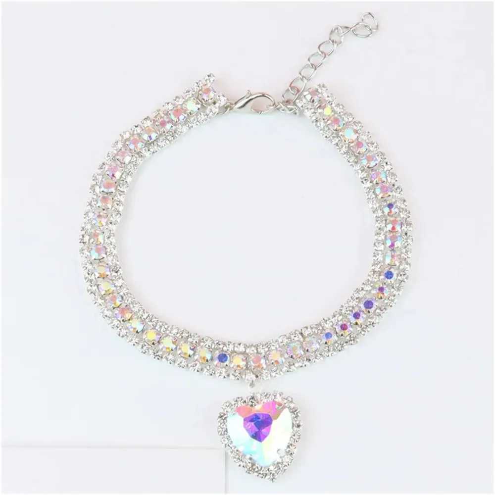 Jewelry Rhinestone Dog Collar Cat Heart Crystal Diamond Necklace Pet Bling Princess Collar Puppy Supplies Luxury Pet Accessories X250129