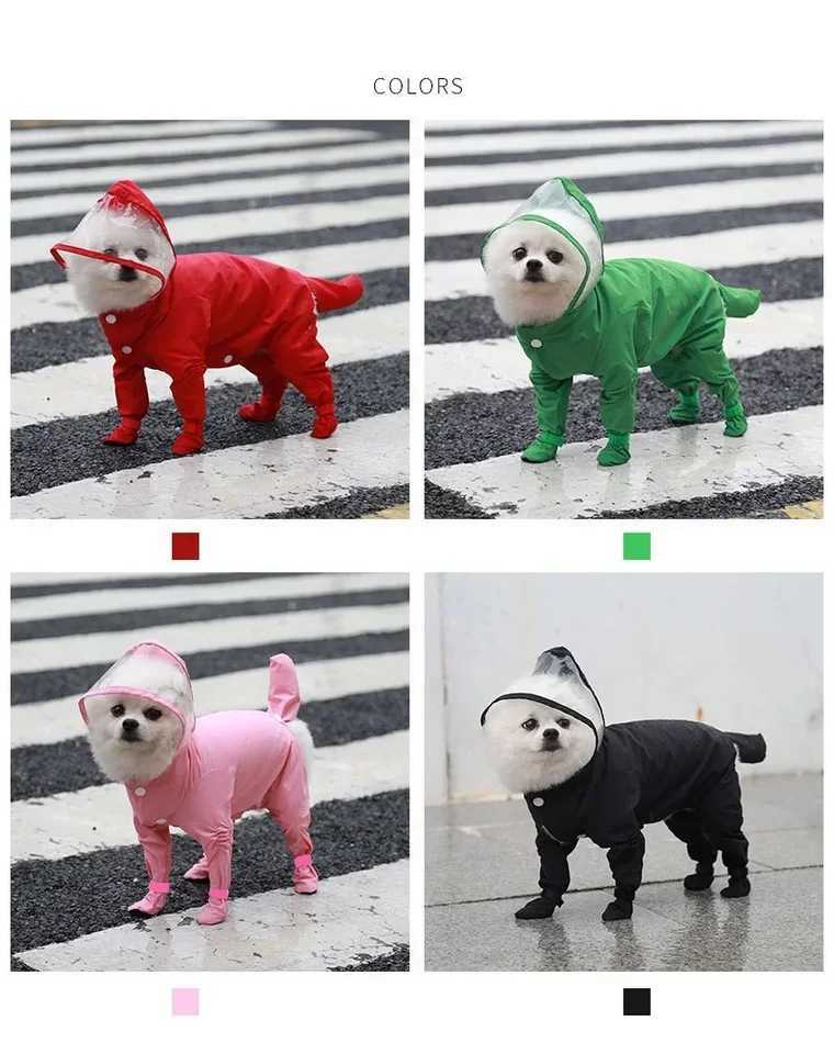 Pet Puppy Dog Raincoat Clothes Small Dog Waterproof Jumpsuit Overalls Clothing Jacket Yorkshire Poodle Puppy Dog Rain coatXJ250121