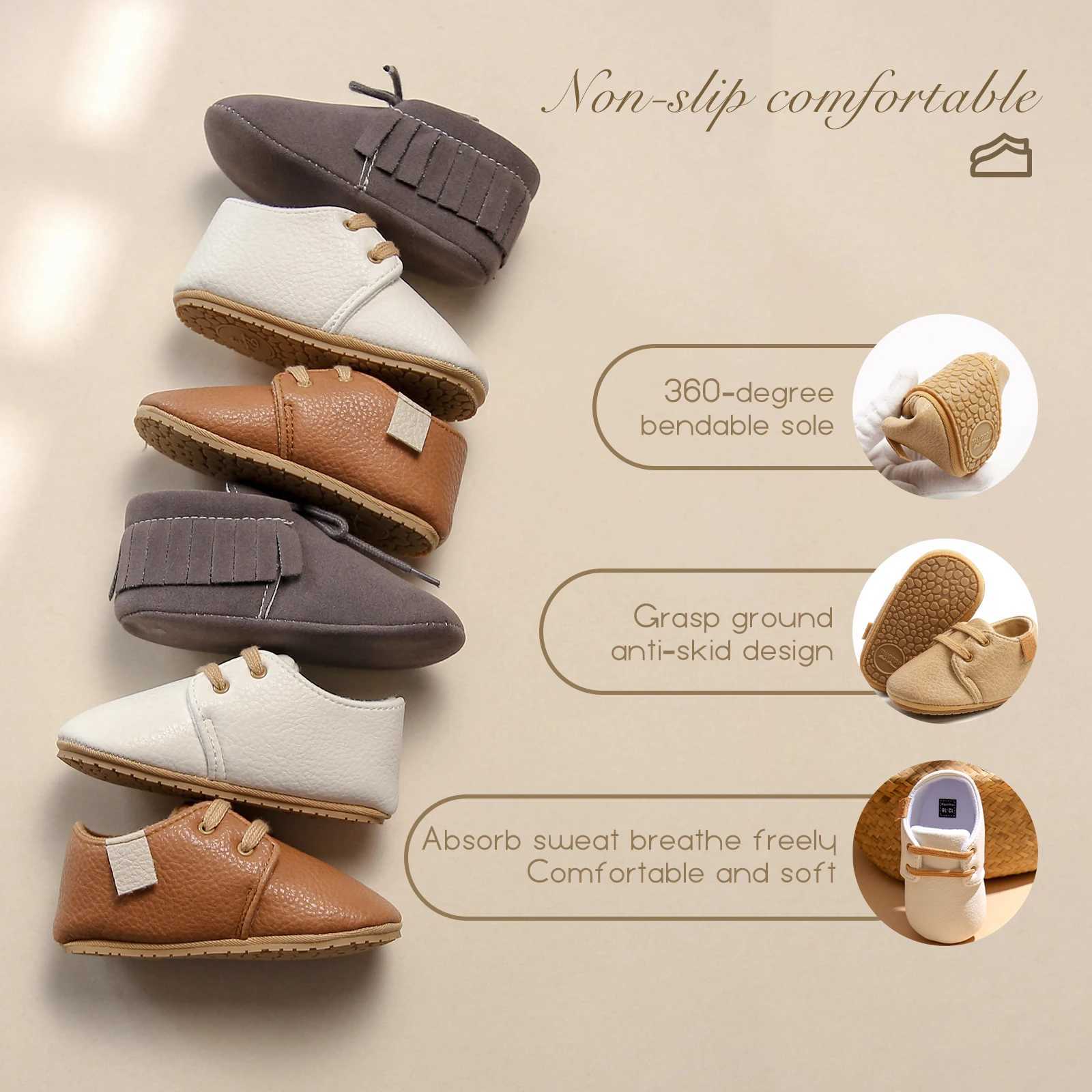 Lets Make 1pc Classic Baby Shoes PU Leather Boys Girls Baby Walking Shoes Pre-Walkers Anti-slip Infant Newborn Moccasins X250129