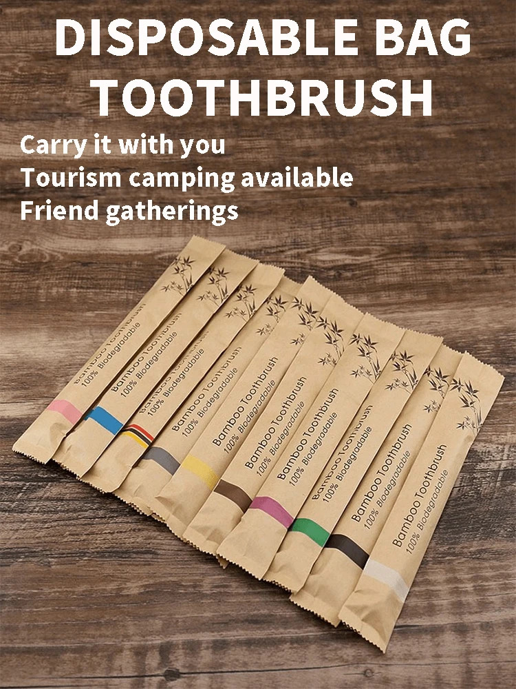 Bamboo ToothbrushIndependent Packaging With Kraft PaperEnvironmentally Friendly and Simple Adult Household UseIndependent 250115