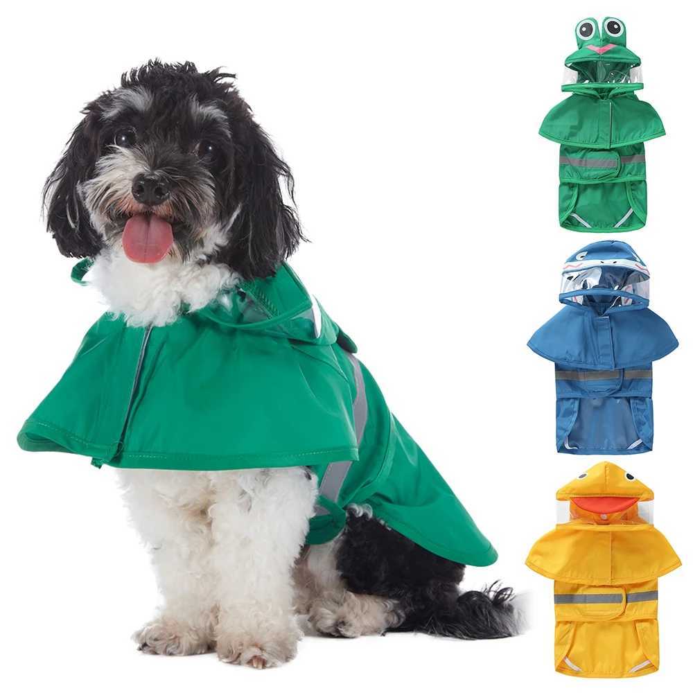 Fashionable Reflective Pet Dog Raincoat Cute Animal Raincoat Pet Hooded Waterproof Jacket Clothes Dog Clothes for Big DogsXJ250121