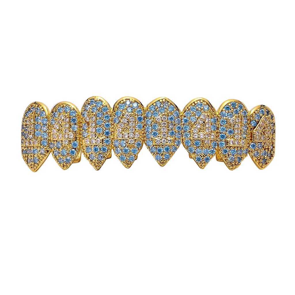 Hip Hop Bling Cubic Zircon Teeth Grillz Set For Unisex Top Bottom Mouth Gold Silver Color Removable Dental Fashion JewelryXJ250114