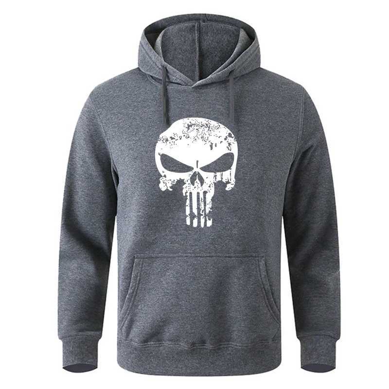 Punishers Printed Fleece Pullover Hoodies Men/Women Casual Hooded Streetwear Sweatshirts Male Skull Harajuku High quality topsXJ2500118