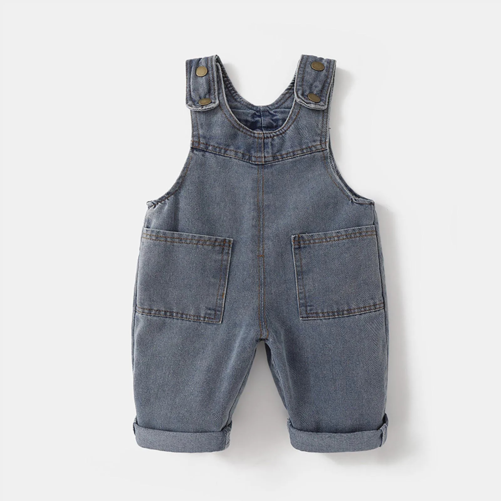Toddler Baby Boys Girls Denim Romper Overalls Kids Summer Clothes Sleeveless Button Closure Jumpsuit Loose Bodysuit Casual Wear 250117