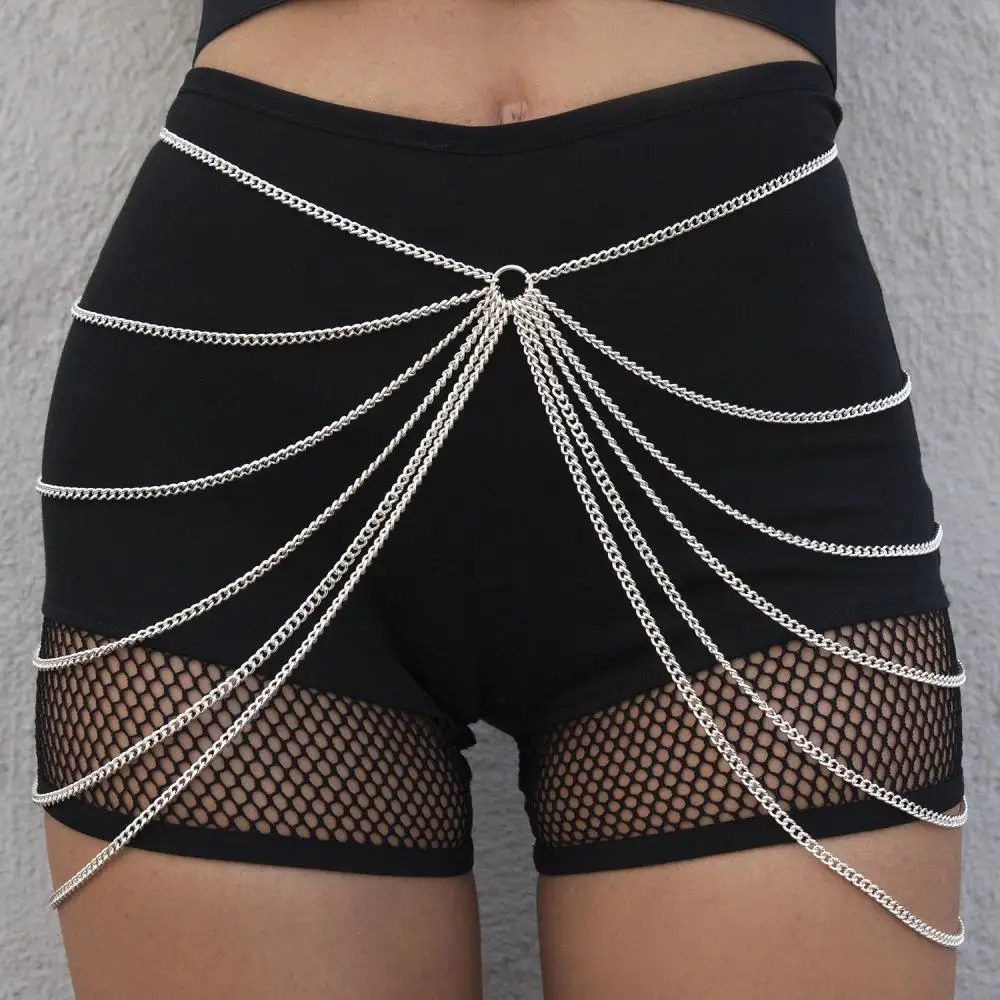 XSBODY Sexy Outfits Multilayer Waist Chain Belt Bikini Accessories Party Fashion Hip Hop Rave Metal Body Chain Harness Nightclub 250117