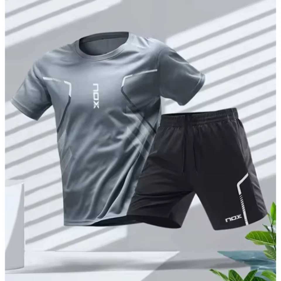 Nox Mens Tennis Sports T-shirt And Loose Shorts Set Comfortable Sports Shorts Summer Mens Badminton Training Wear X250129