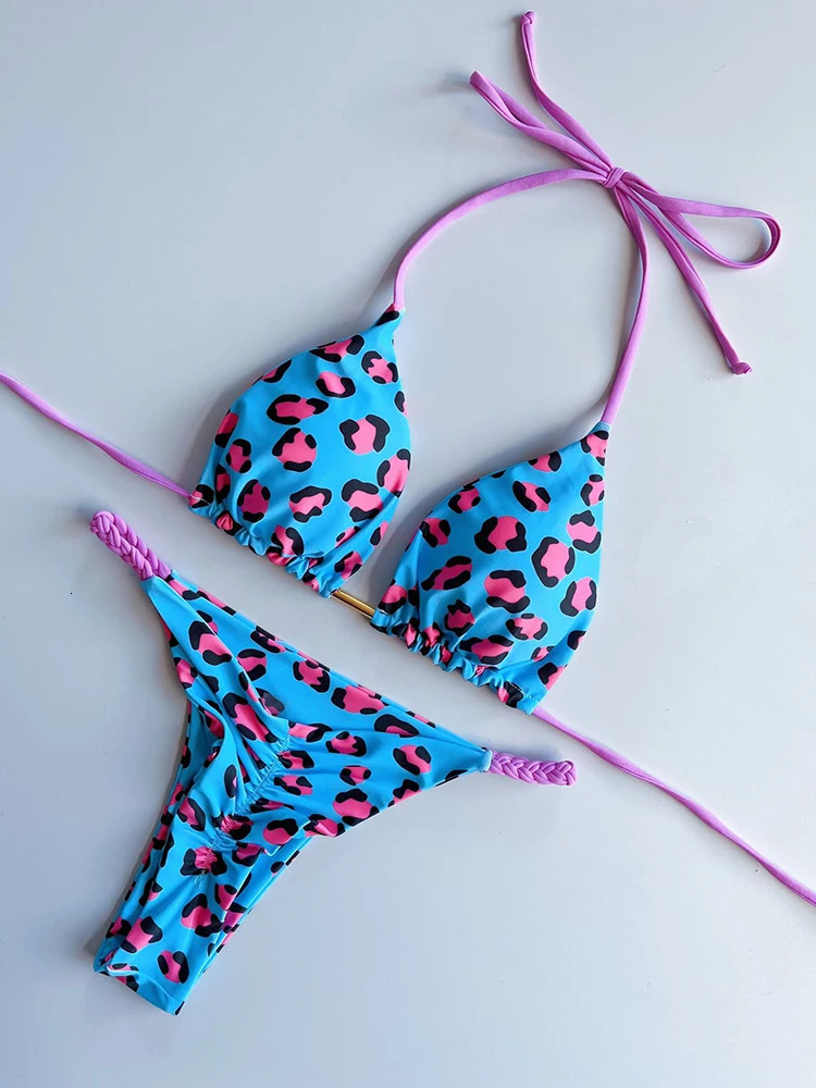 OIINAA Bikini Set Women Swimsuit Two-pieces Thongs Chic Printed Beachwear Summer 2025 Fashion Swimwear Bathing Suit Beachwear 250122