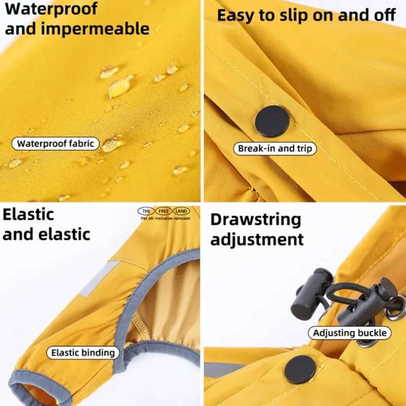 Pet Dog Waterproof Raincoat Jumpsuit Reflective Rain Coat Sunscreen Dog Outdoor Clothes Jacket for Small Medium Dog Pet SuppliesXJ250121