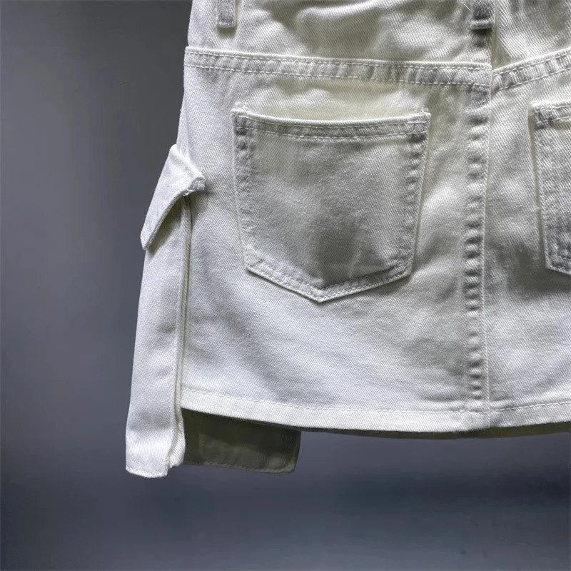 Irregular Pocket Cargo Denim Skirt Women Clothing Summer Fashion Sexy A-line Hip Skirts Female Bottoms Club Streetwear 250118