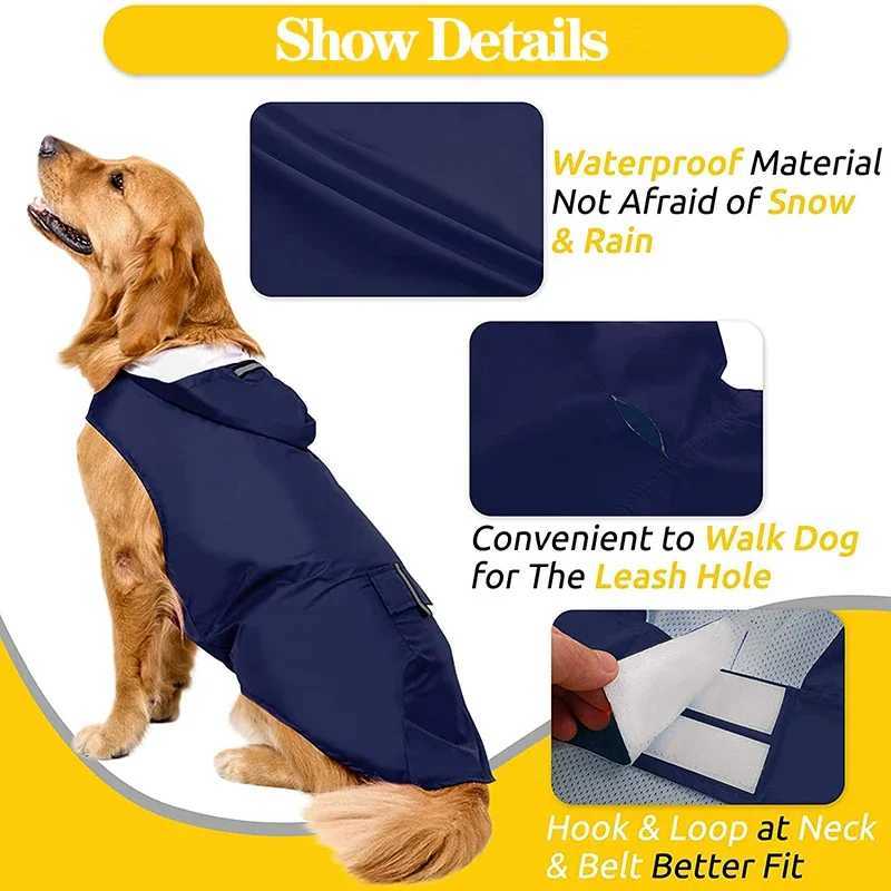 Dog Raincoat Small Large Dogs Waterproof Pet Clothes Reflective Dogs Rain Coats Hooded Jacket Raincoat Chihuahua Pet SuppliesXJ250121