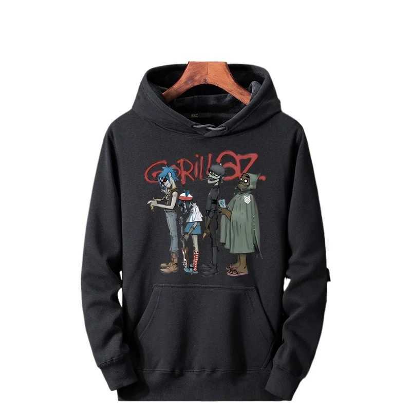 2024 Music Band Gorillaz PUNK ROCK Sweater Men Women Cartoon Pattern Hooded Top Leisure and Trendy Clothes Vintage Y2K ClothingXJ2500118
