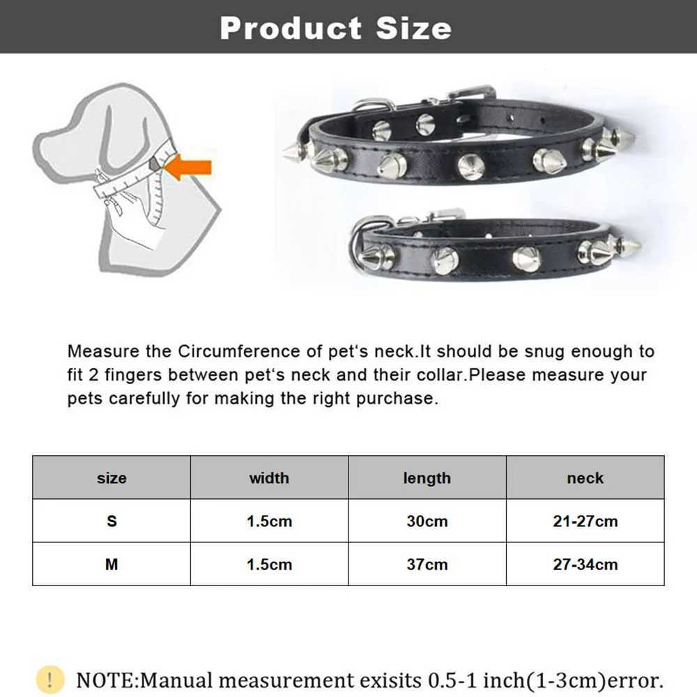 Dog Collars for Small Dogs Spike Rivet Pu Leather Studded Spiked Puppy Collar for Small Breed Pet Boy Dogs Male Cat Chihuahua X250129