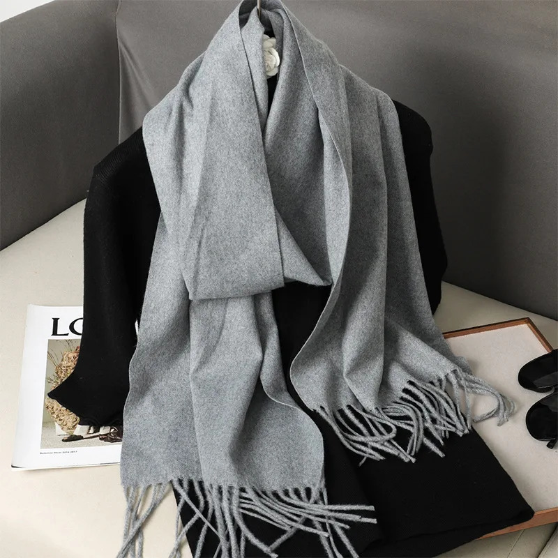 Women Imitation Cashmere Scarves 70x200cm Including Beard Fashion Korean Version Solid Warm Scarf Versatile Shawl Party Gift 250120