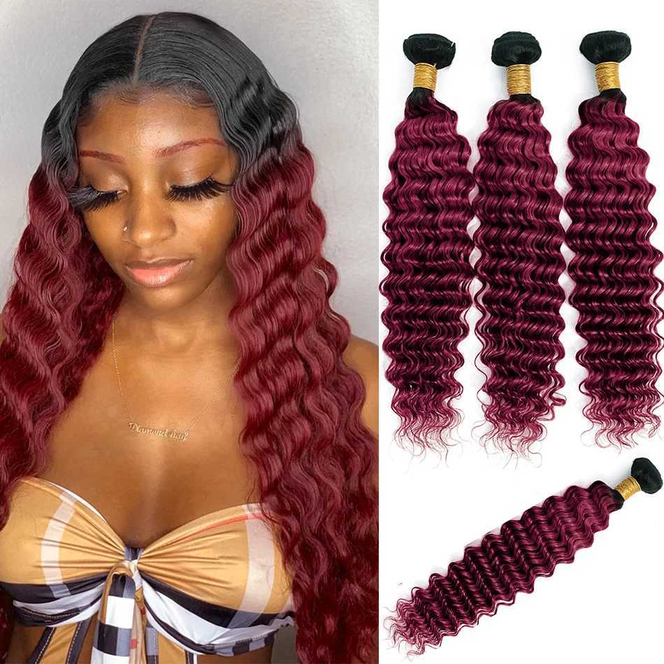DreamDiana 12A Brazilian Deep Wave 3 Bundles with Clo Ombre Human Hair Bundles with Clo Curly Hair Bundles with CloXJ250120