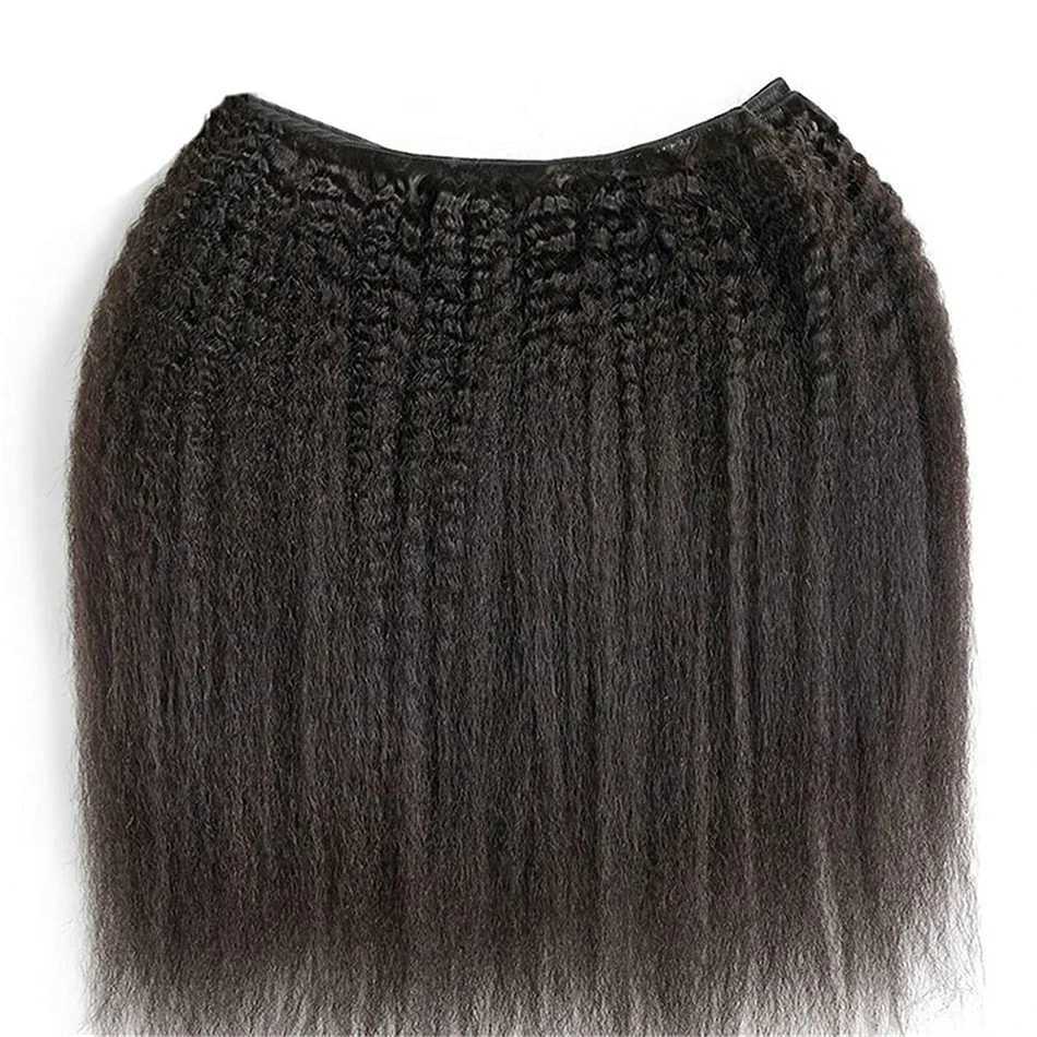 12A Raw Indian Kinky Straight 3 Bundles With Clo Human Hair Bundles With HD Frontal Yaki Straight Weave Bundles With FrontalXJ250120