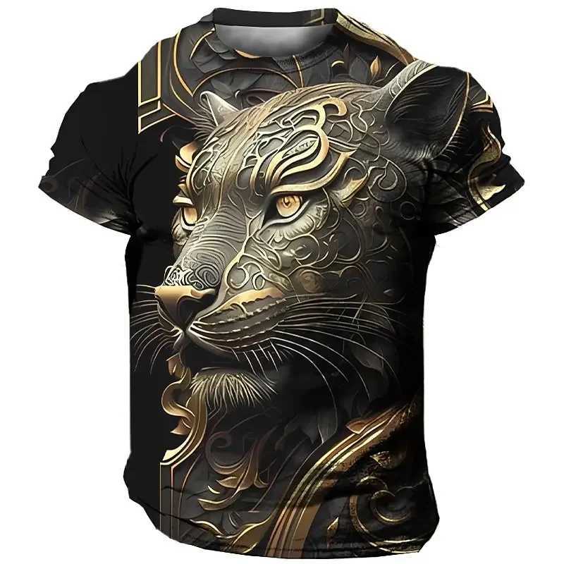 Mens Lion 3D Print T Shirts Y2K Hip Hop Streetwear Summer Casual T-shirt Animal Graphic Top Harajuku Tees Sale Man Short SleeveXJ250117