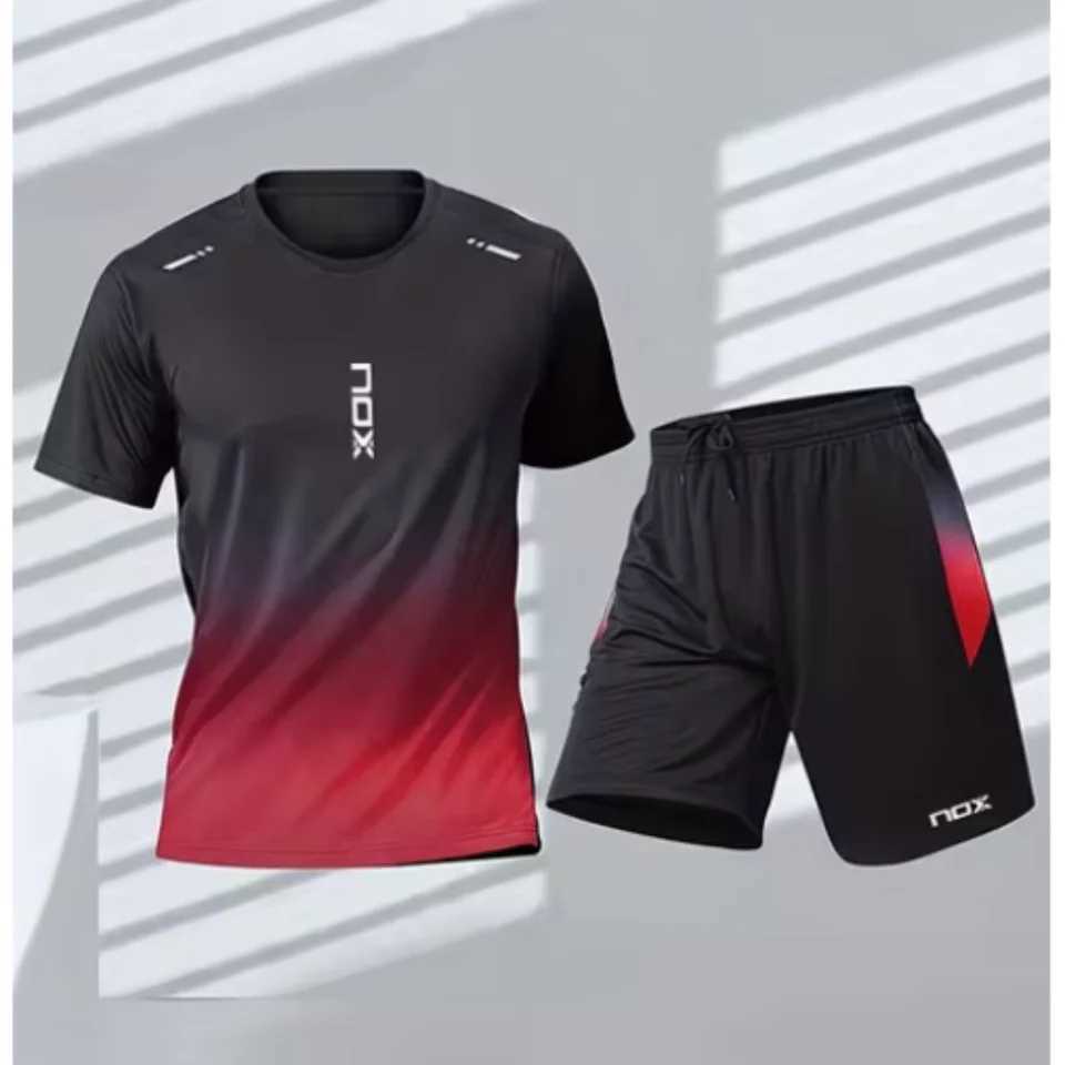 Nox Mens Tennis Sports T-shirt And Loose Shorts Set Comfortable Sports Shorts Summer Mens Badminton Training Wear X250129