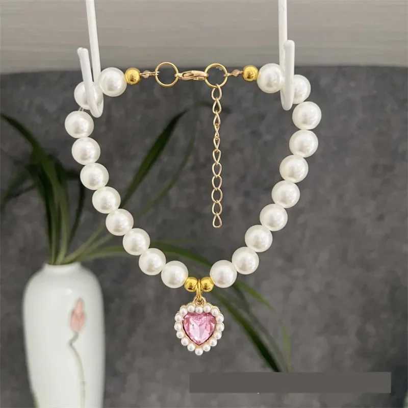 Adjustable pet pearl necklace accessory suitable for cat Gotas animal fashion gemstone Sphinx cat collar cat dog Collier chat X250129
