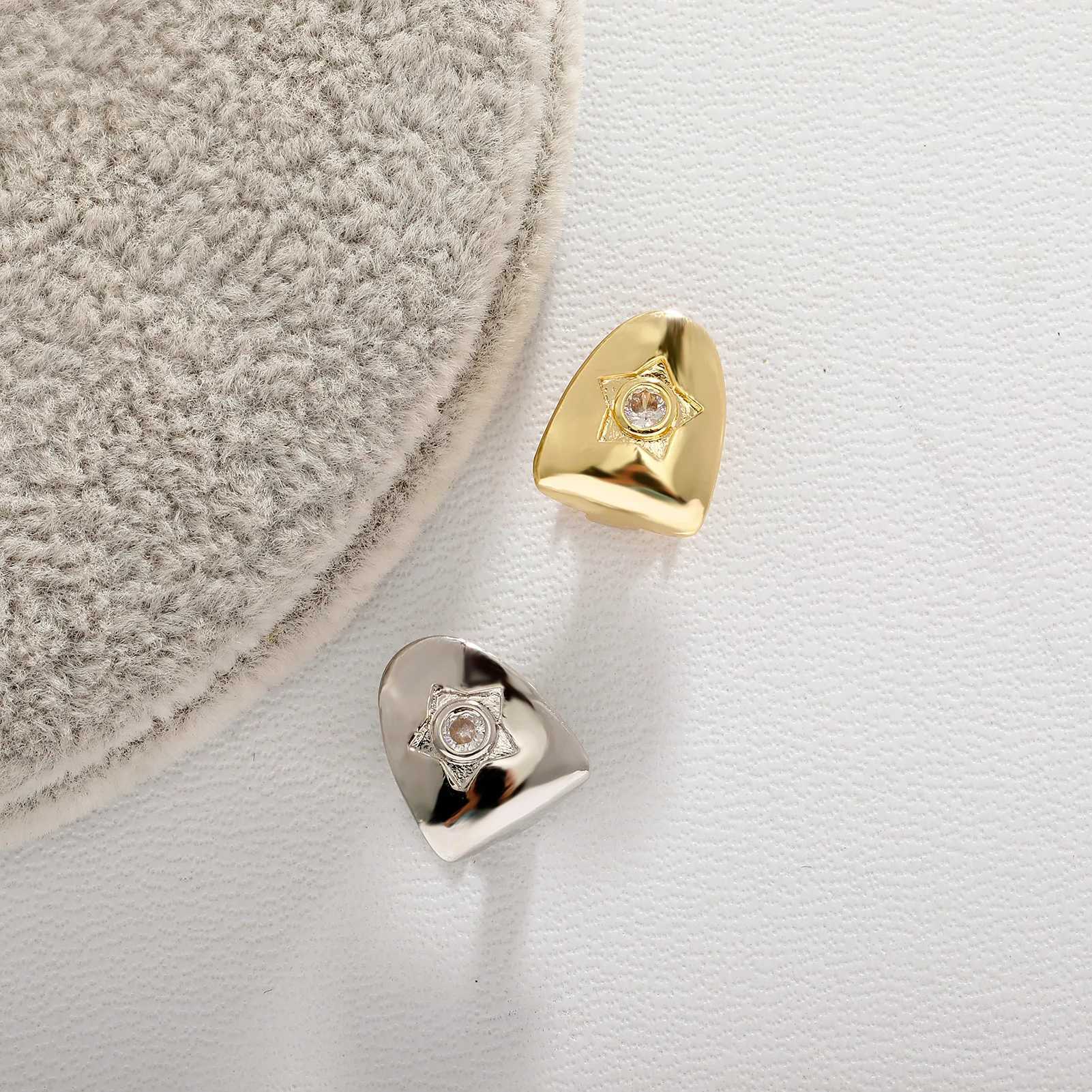 Hip Hop Iced Bling Teeth Caps Grillz Cubic Zircon Micro Pave Top Bottom Charm Grills For Men Women JewelryXJ250114