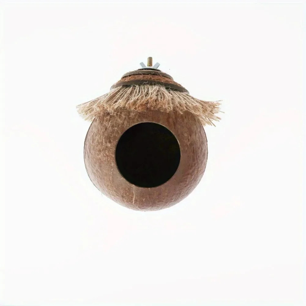 Hamster Parrot Honey Bag Glider Coconut Shell Nest Coconut Shell Breeding Nest with Ladder Toy Cage for Landscaping 250121