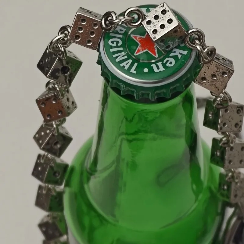 Retro lucky Dice Bilayer Metal Men Chain Pants Ones Waist Hip Hop Punk y2k Accessories Fashion Key Chain 250122