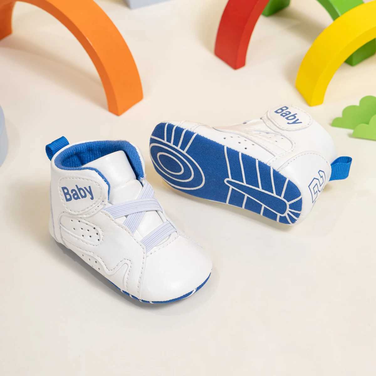 KIDSUN Toddler Baby Boys Shoes High Tops Basketball Sneakers Soft Anti-Slip Infant Newborn Prewalker First Walking Crib Shoes X250129