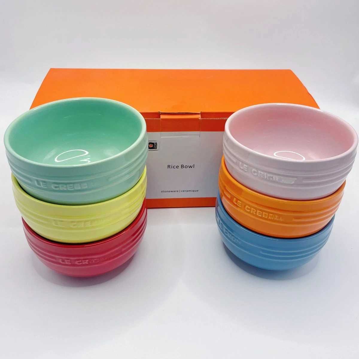 French Rice Bowl 11 X 6cm Ceramic Dessert Light Rainbow Stoneware Porcelain Candy Color Ramen Noodle Soup Bowls Tableware X250129