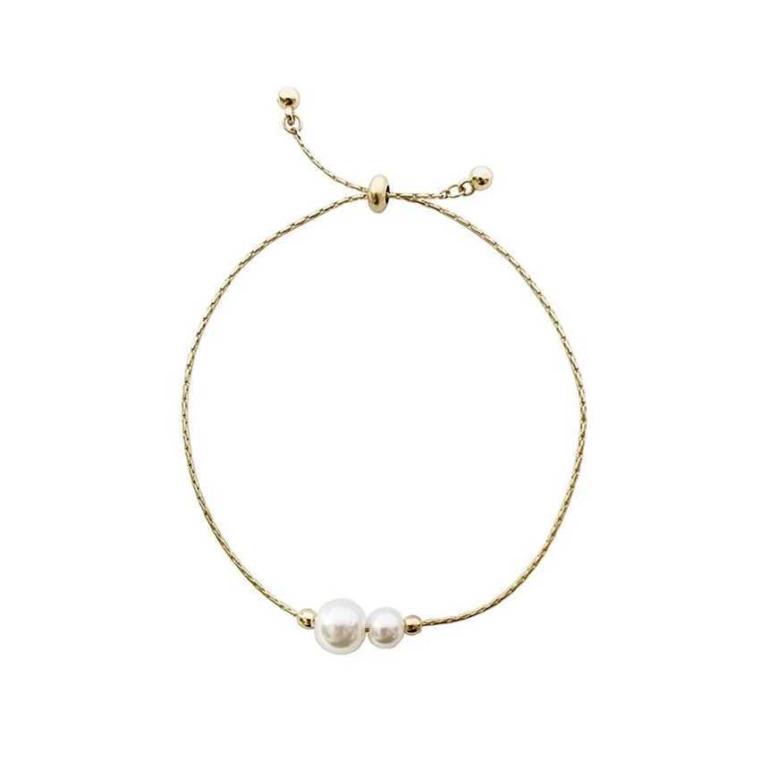 316L Stainless Steel Simplicity Beading Pearl Pendant Adjustable Bracelets For Wen Fashion Fine Jewelry Gift SAB682 X250129