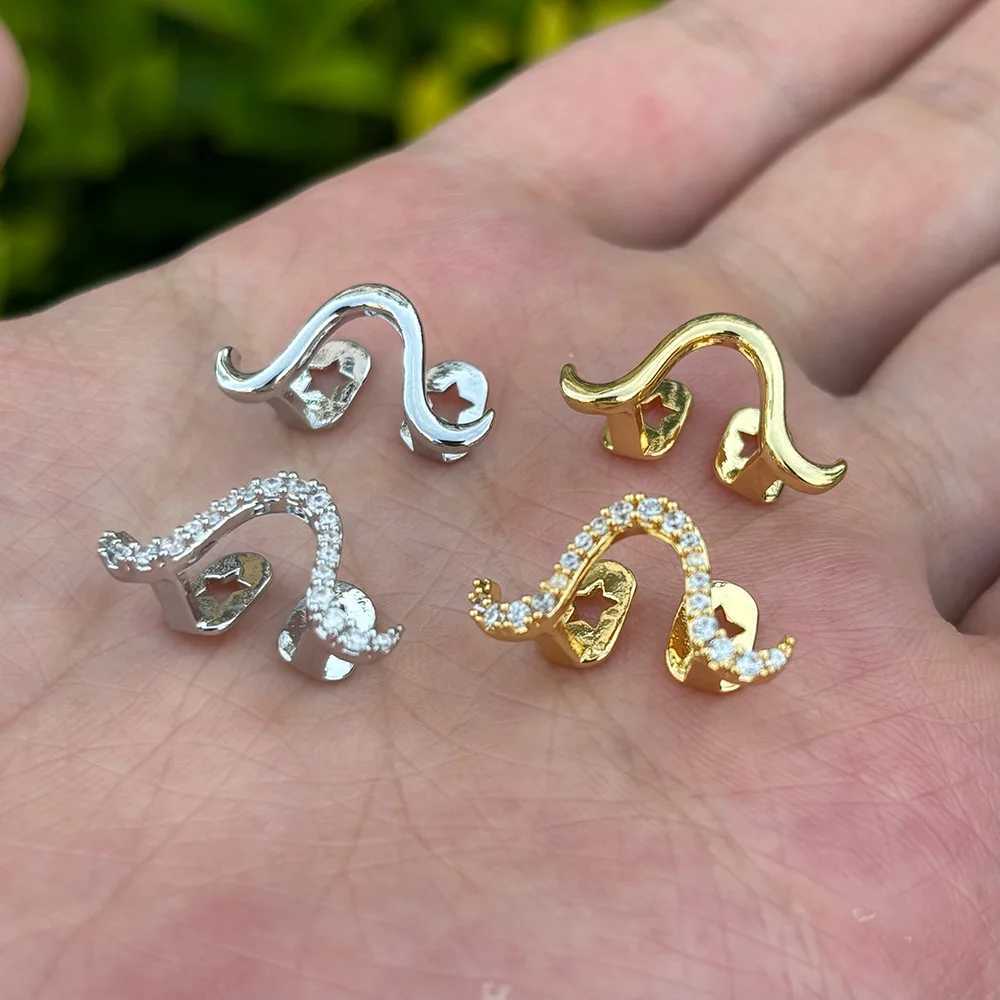 RACHELZ Trend 2024 Single Twist Wave Zircon Teeth Grillz Hip Hop Glossy Tooth Caps For Women Men Body JewelryXJ250114