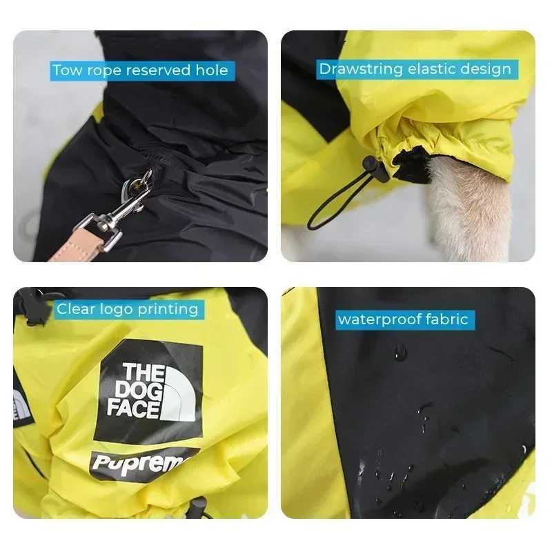 Dog Face Jacket Clothes Pet Puppy Hoodies Raincoats Warm Weatherproof Sweatshirt for Large Medium Small Dogs Apparel CostumeXJ250121