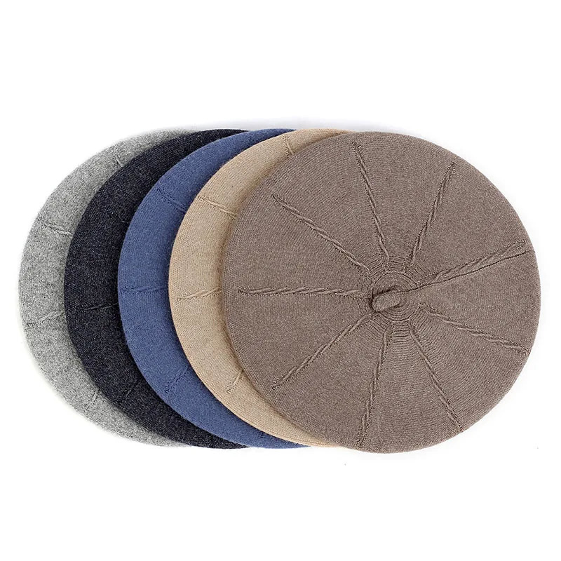 Geebro Casual Ladies Pure Cotton Beret Flat Top Solid Color Female British Style Berets Girls Fashion Winter Hat 250120