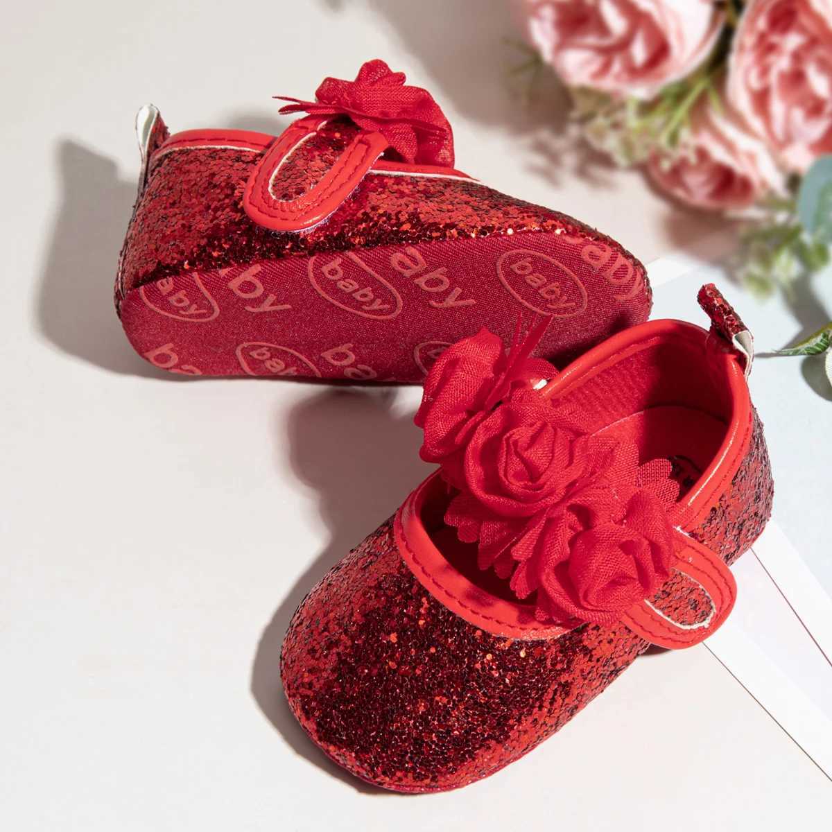 Meckior Baby Girl Shoes Infant Embroidered Sparkling Dress Shoes Soft Anti-slip Prewalkers Newborn Moccasins 12-colors X250129