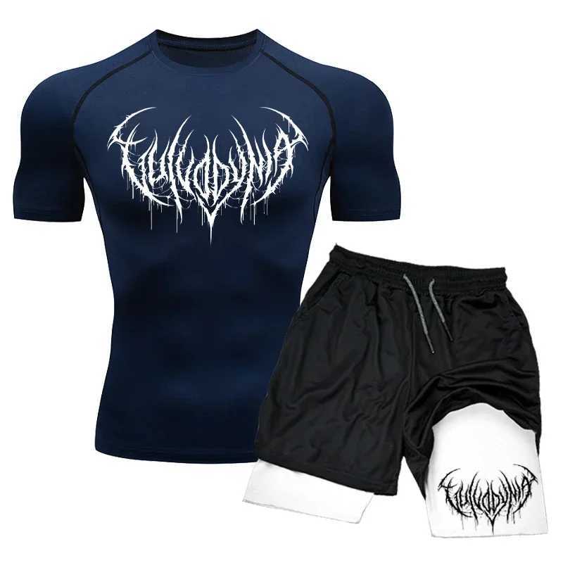 Compression T-Shirts+Shorts Sets For Men Quick Dry Rashguard Suit Gym Fitness Tight Running Training Tracksuit Shirts X250129