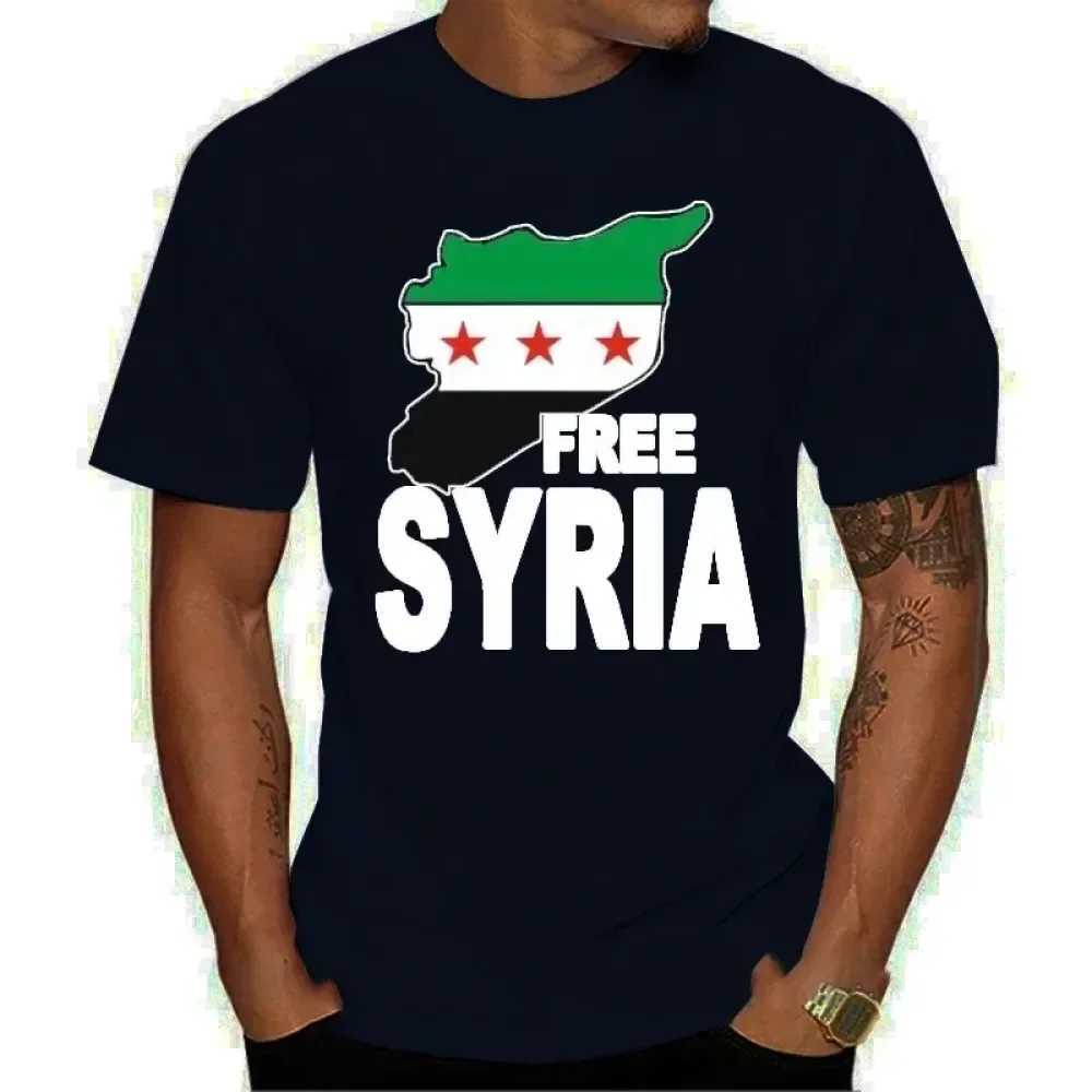 Free Syrian Flag 3D Printed Casual T-shirt Simple Versatile Round Neck T-shirt Mens Loose Cozy Breathable Short Sleeve ClothesXJ250117