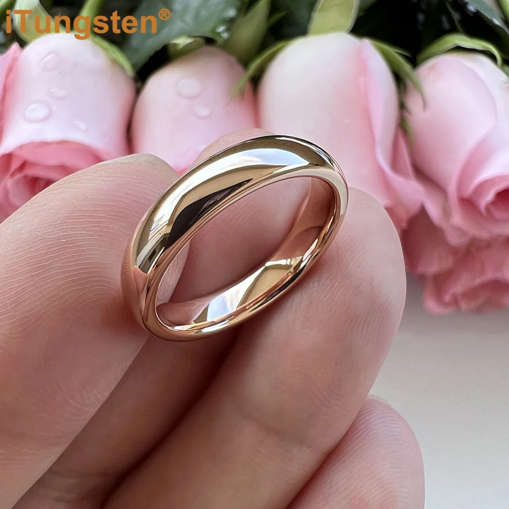 iTungsten Shiny Beautiful Ring Multiwidth Men Women Tungsten Wedding Band Trendy Jewelry Domed Polished Comfort Fit 250117