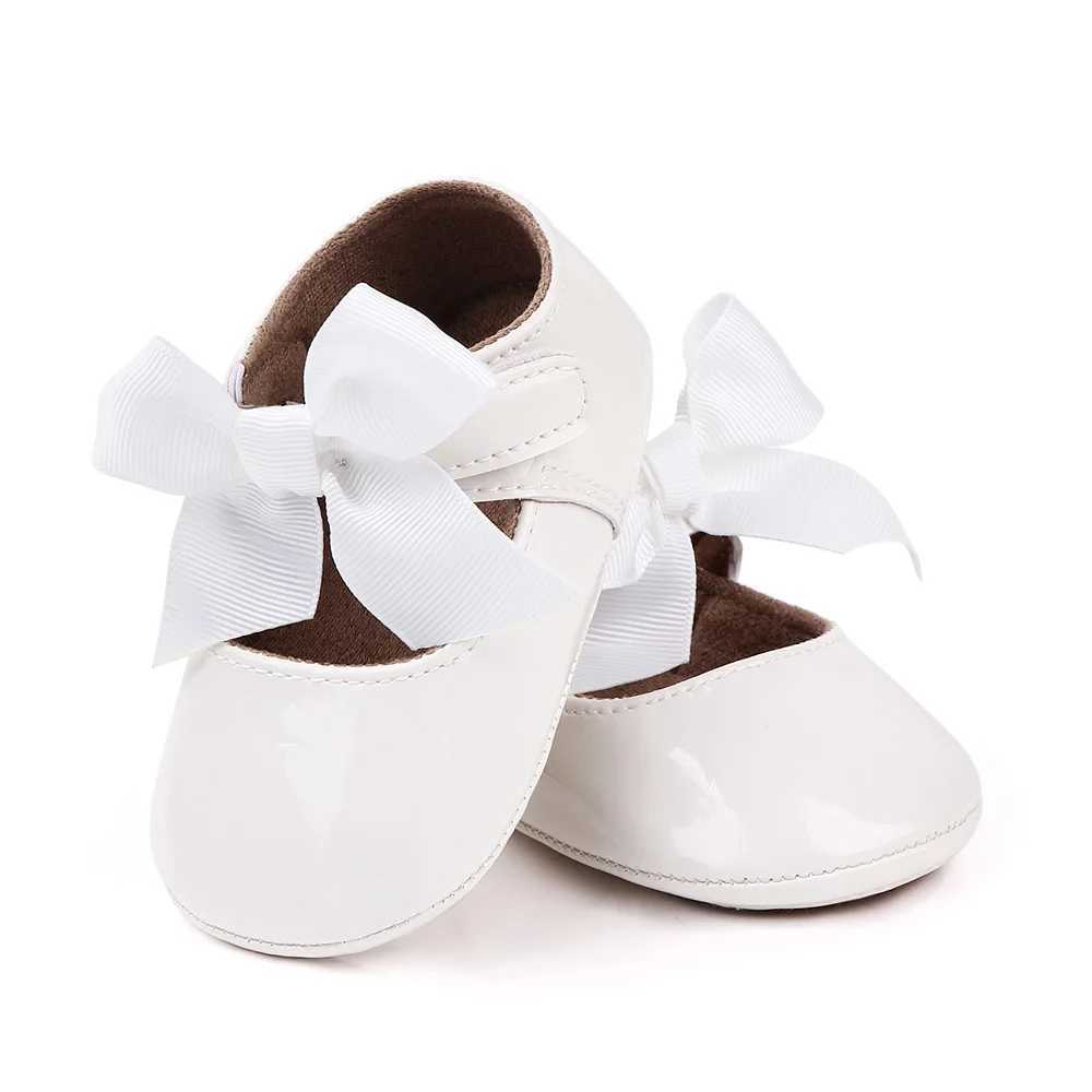 Baby Girl Princess Shoes High Quality PU and TPR Anti-slip Cute Bowknot Toddler Birthday Party Shoes for 0-18 M 2023 New Fashion X250129